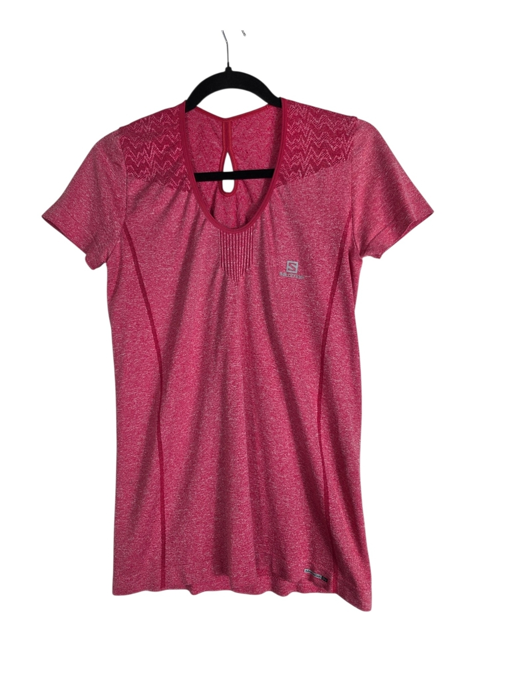 Salomon Women's Raspberry-Pink Short Sleeve Performance Tee